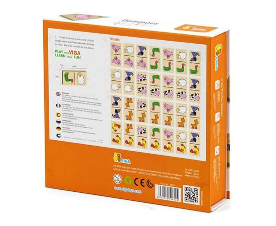 Настольная игра Viga Toys Домино со зверятами (59622), изображение 4 Настольная игра Viga Toys Домино со зверятами (59622), изображение 4