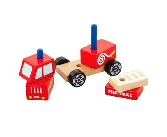 Развивающая игрушка Viga Toys пирамидка Пожарная машинка (50203FSC), изображение 3 Развивающая игрушка Viga Toys пирамидка Пожарная машинка (50203FSC), изображение 3