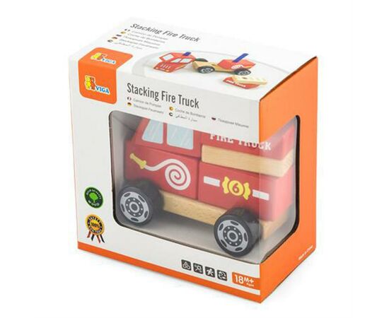 Розвиваюча іграшка Viga Toys пірамідка Пожежна машинка (50203FSC)