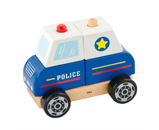 Развивающая игрушка Viga Toys пирамидка Полицейская машинка (50201FSC), изображение 2 Развивающая игрушка Viga Toys пирамидка Полицейская машинка (50201FSC), изображение 2