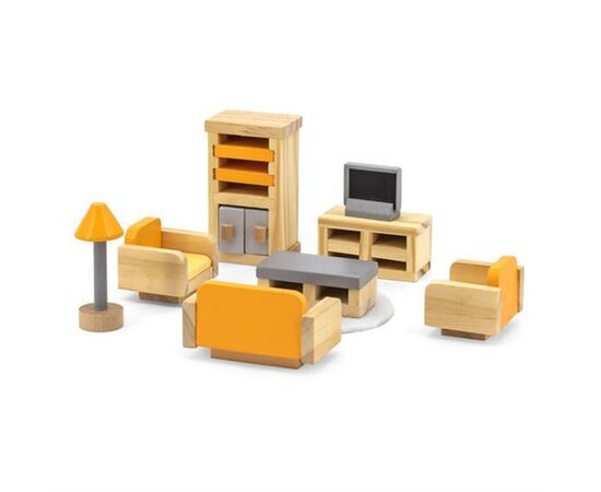 Игровой набор Viga Toys Деревянная мебель для кукол PolarB Гостиная (44037), изображение 2