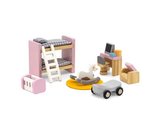 Игровой набор Viga Toys Деревянная мебель для кукол PolarB Детская комната (44036), изображение 2