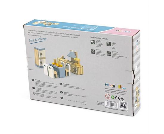 Игровой набор Viga Toys Деревянная мебель для кукол PolarB Кухня и столовая (44038), изображение 5 Игровой набор Viga Toys Деревянная мебель для кукол PolarB Кухня и столовая (44038), изображение 5