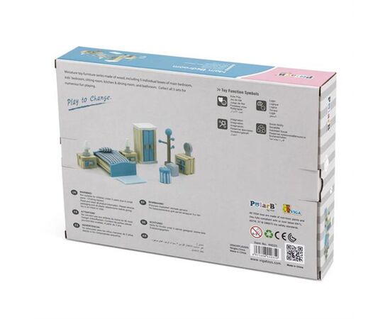 Игровой набор Viga Toys Деревянная мебель для кукол PolarB Спальня (44035), изображение 5