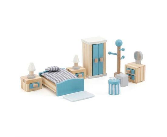 Ігровий набір Viga Toys Дерев'яні меблі для ляльок PolarB Спальня (44035)