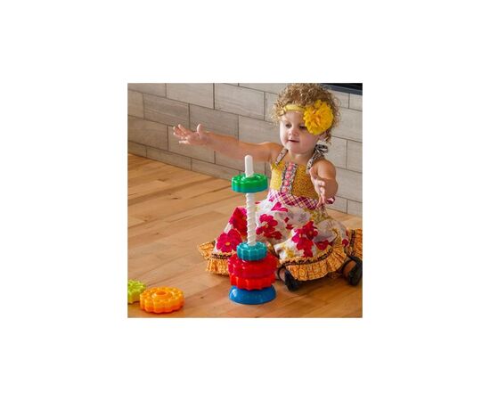Развивающая игрушка Fat Brain Toys Пирамидка винтовая тактильная SpinAgain (F110ML), изображение 4 Развивающая игрушка Fat Brain Toys Пирамидка винтовая тактильная SpinAgain (F110ML), изображение 4