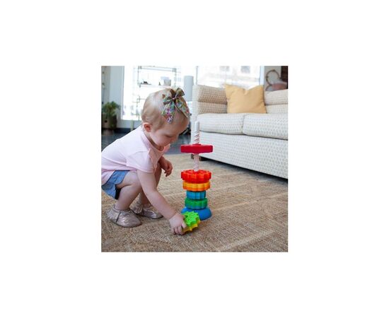 Развивающая игрушка Fat Brain Toys Пирамидка винтовая тактильная SpinAgain (F110ML), изображение 6 Развивающая игрушка Fat Brain Toys Пирамидка винтовая тактильная SpinAgain (F110ML), изображение 6