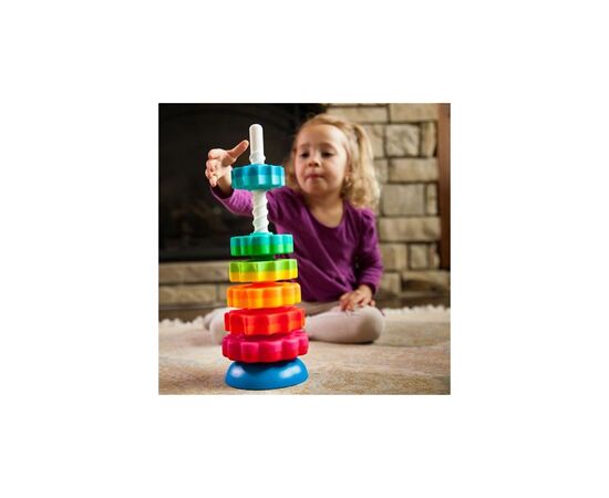 Развивающая игрушка Fat Brain Toys Пирамидка винтовая тактильная SpinAgain (F110ML), изображение 7 Развивающая игрушка Fat Brain Toys Пирамидка винтовая тактильная SpinAgain (F110ML), изображение 7