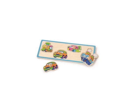 Розвиваюча іграшка Viga Toys рамка-вкладиш Веселий транспорт (50112)