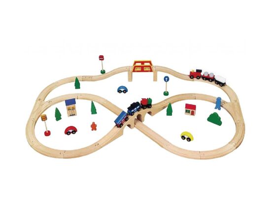 Залізниця Viga Toys 49 деталей (56304), зображення 2 Залізниця Viga Toys 49 деталей (56304), зображення 2
