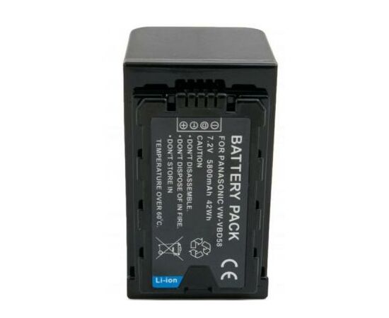 Аккумулятор к фото/видео Extradigital Panasonic VW-VBD58, Li-ion, 7.2V, 5800mAh (BDP2690), изображение 2 Аккумулятор к фото/видео Extradigital Panasonic VW-VBD58, Li-ion, 7.2V, 5800mAh (BDP2690), изображение 2