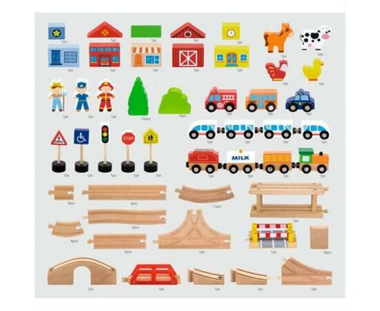 Железная дорога Viga Toys 90 деталей (50998), изображение 4 Железная дорога Viga Toys 90 деталей (50998), изображение 4