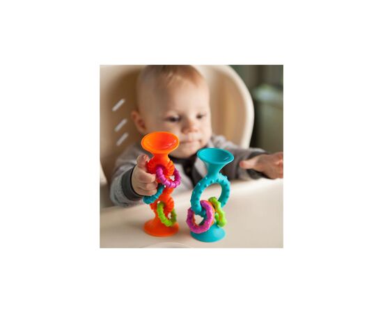 Погремушка Fat Brain Toys прорезыватель на присосках pipSquigz Loops оранжевый (F165ML), изображение 4 Погремушка Fat Brain Toys прорезыватель на присосках pipSquigz Loops оранжевый (F165ML), изображение 4