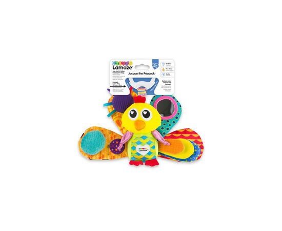 Игрушка на коляску Lamaze Павлин с пищалкой (L27013), изображение 2 Игрушка на коляску Lamaze Павлин с пищалкой (L27013), изображение 2