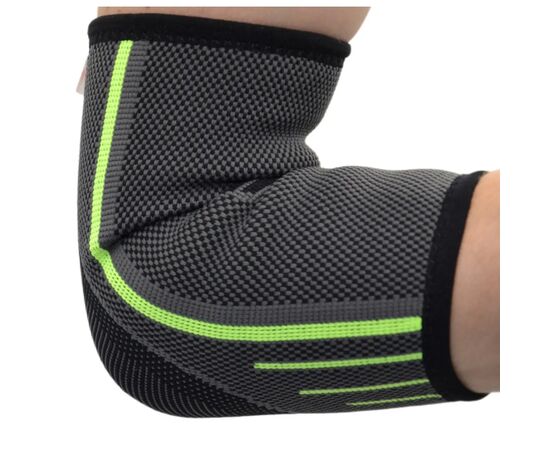 Фиксатор локтя MadMax MFA-283 3D Compressive elbow support Dark grey/Neon green S (MFA-283_S), изображение 5 Фиксатор локтя MadMax MFA-283 3D Compressive elbow support Dark grey/Neon green S (MFA-283_S), изображение 5