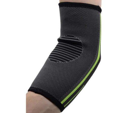 Фиксатор локтя MadMax MFA-283 3D Compressive elbow support Dark grey/Neon green S (MFA-283_S), изображение 6 Фиксатор локтя MadMax MFA-283 3D Compressive elbow support Dark grey/Neon green S (MFA-283_S), изображение 6