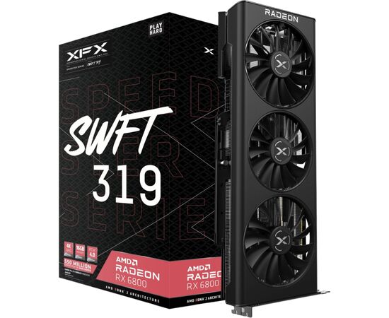 Видеокарта XFX Radeon RX 6800 16Gb Speedster SWFT 319 (RX-68XLAQFD9), изображение 6 Видеокарта XFX Radeon RX 6800 16Gb Speedster SWFT 319 (RX-68XLAQFD9), изображение 6