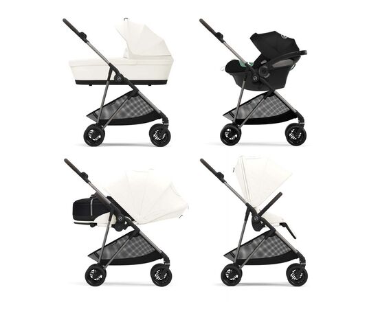 Коляска Cybex Melio Cotton White (с бампером) (522002659), изображение 8 Коляска Cybex Melio Cotton White (с бампером) (522002659), изображение 8