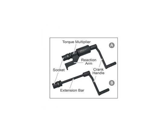 Ключ Toptul колісний редукторний 1", 4700Nm, 1:64, головки 32, 33мм (GAAI0502), зображення 3 Ключ Toptul колісний редукторний 1", 4700Nm, 1:64, головки 32, 33мм (GAAI0502), зображення 3