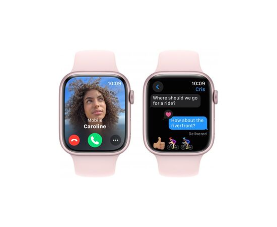 Смарт-годинник Apple Watch Series 9 GPS 41mm Pink Aluminium Case with Light Pink Sport Band - S/M (MR933QP/A), зображення 6 Смарт-годинник Apple Watch Series 9 GPS 41mm Pink Aluminium Case with Light Pink Sport Band - S/M (MR933QP/A), зображення 6