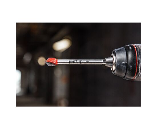 Набор сверл Milwaukee по стеклу и плитке GENII 1x4x50, 1x5x50, 2x6x60, 1x8x60, 5 шт (4932479948), изображение 3 Набор сверл Milwaukee по стеклу и плитке GENII 1x4x50, 1x5x50, 2x6x60, 1x8x60, 5 шт (4932479948), изображение 3