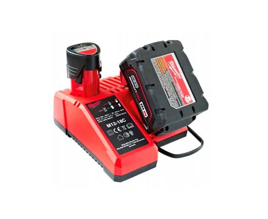 Зарядное устройство для аккумуляторов инструмента Milwaukee M12-18C (4932352959), изображение 3 Зарядное устройство для аккумуляторов инструмента Milwaukee M12-18C (4932352959), изображение 3