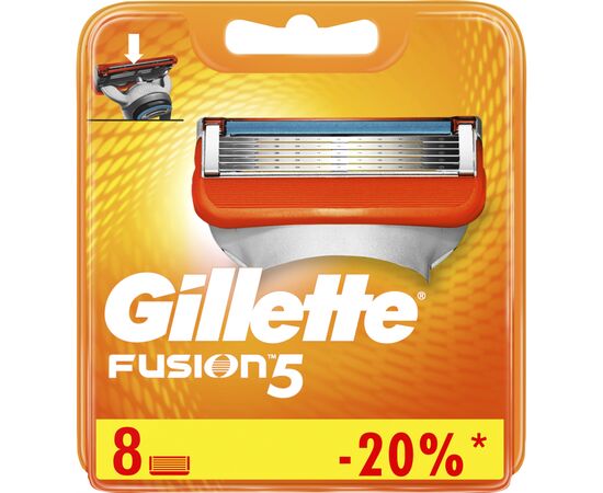 Сменные кассеты Gillette Fusion 8 шт (7702018877508), изображение 2 Сменные кассеты Gillette Fusion 8 шт (7702018877508), изображение 2