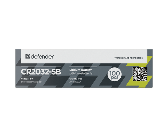 Батарейка Defender CR2032 * 1 (56201), изображение 3 Батарейка Defender CR2032 * 1 (56201), изображение 3