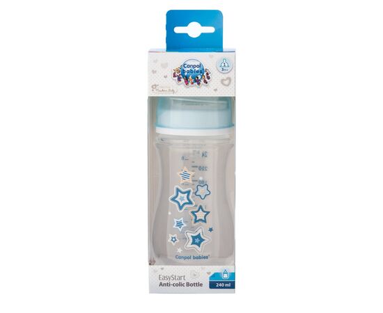 Пляшечка для годування Canpol babies антиколькова EasyStart Newborn baby 240мл (35/217_blu), зображення 3 Пляшечка для годування Canpol babies антиколькова EasyStart Newborn baby 240мл (35/217_blu), зображення 3