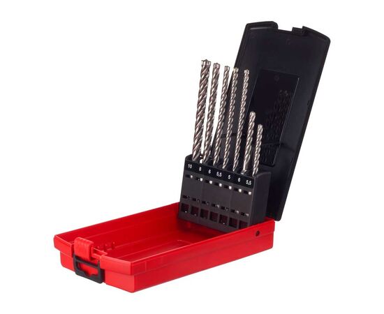 Набор буров Milwaukee MX4 SDS+ 5.5 / 6 x 115 мм, 5 / 5.5 / 6 / 8 / 10 x 165 мм (4932478627), изображение 2 Набор буров Milwaukee MX4 SDS+ 5.5 / 6 x 115 мм, 5 / 5.5 / 6 / 8 / 10 x 165 мм (4932478627), изображение 2
