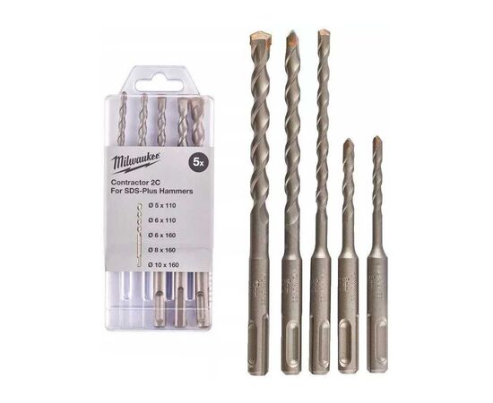 Набор буров Milwaukee SDS+ CONTRACTOR 5/6х110, 6/8/10х160, 5 шт (4932471242), изображение 2