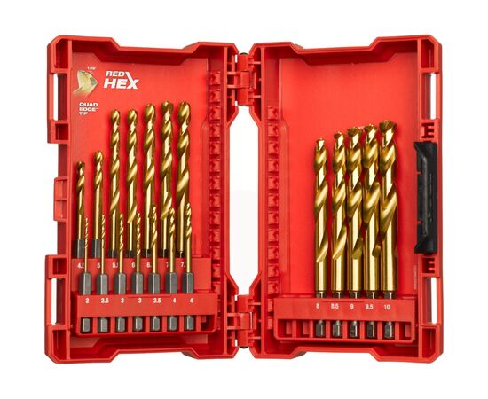 Набор сверл Milwaukee по металлу RedHEX HSS-G TiN 19 шт (48894760)