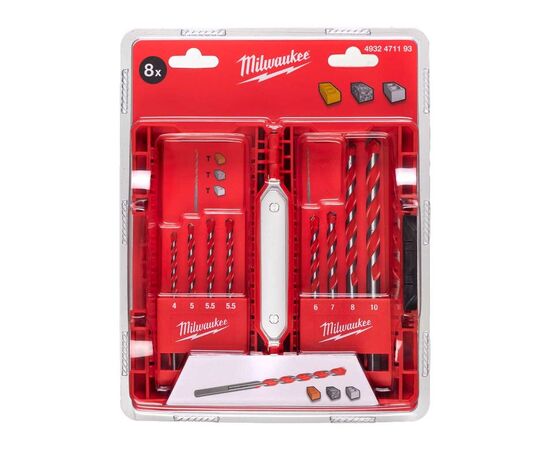 Набор сверл Milwaukee ударных по бетону Milwaukee Premium 8 шт. (4932471193), изображение 4 Набор сверл Milwaukee ударных по бетону Milwaukee Premium 8 шт. (4932471193), изображение 4