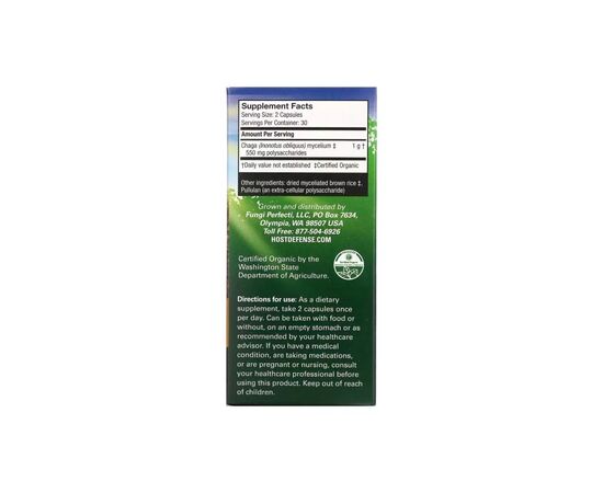 Травы Fungi Perfecti Чага, Chaga, 60 вегетарианских капсул (FPI-03182), изображение 3 Травы Fungi Perfecti Чага, Chaga, 60 вегетарианских капсул (FPI-03182), изображение 3