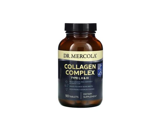 Вітамінно-мінеральний комплекс Dr. Mercola Комплекс колагену, 1, 2 та 3 типу, Collagen Complex, Type I, II & III, 90 т (MCL-03838)