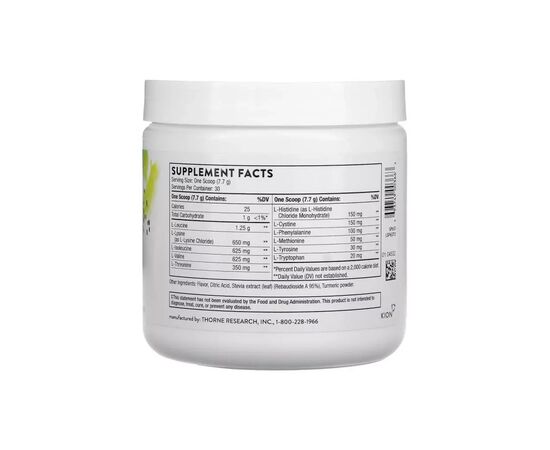 Аминокислота Thorne Research Комплекс аминокислот, вкус лимона, Amino Complex, 231 г (THR-00366), изображение 2 Аминокислота Thorne Research Комплекс аминокислот, вкус лимона, Amino Complex, 231 г (THR-00366), изображение 2