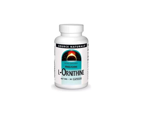 Аминокислота Source Naturals Орнитин, 667 мг, L-Ornithine, 50 капсул (SN1641)