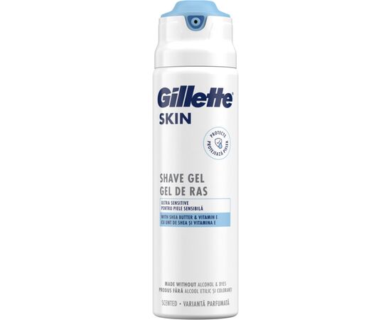 Гель для бритья Gillette Skin Ultra Sensitive 200 мл (7702018604104), изображение 2 Гель для бритья Gillette Skin Ultra Sensitive 200 мл (7702018604104), изображение 2
