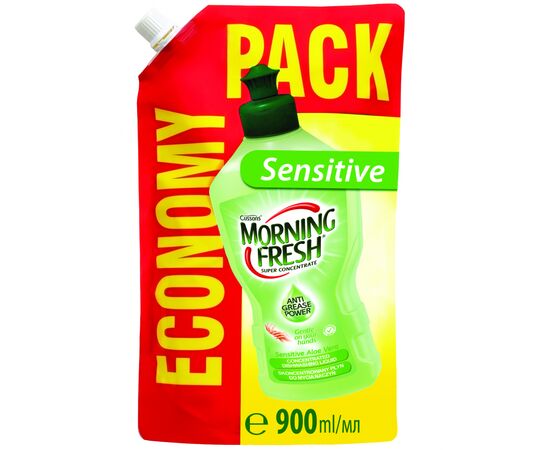 Засіб для ручного миття посуду Morning Fresh Sensitive Aloe Vera змінна упаковка 900 мл (5900998023430)