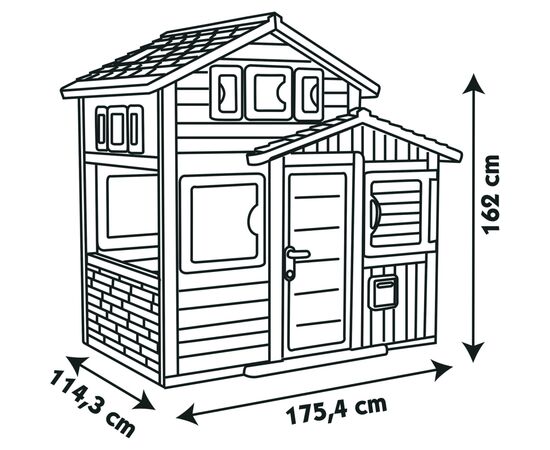 Игровой домик Smoby Друзья Эво, с почтовым ящиком и окнами (810204), изображение 3