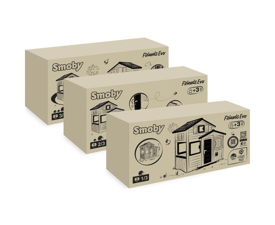 Игровой домик Smoby Друзья Эво, с почтовым ящиком и окнами (810204), изображение 5
