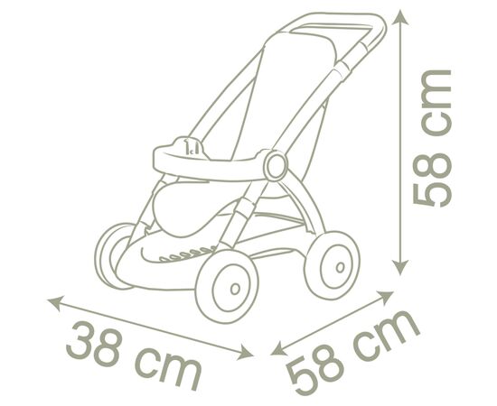 Коляска для кукол Smoby Baby Nurse Прогулка с корзиной Розовая пудра (254018), изображение 3 Коляска для кукол Smoby Baby Nurse Прогулка с корзиной Розовая пудра (254018), изображение 3