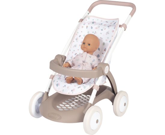 Коляска для ляльок Smoby Baby Nurse Прогулянка з кошиком Рожева пудра (254018)