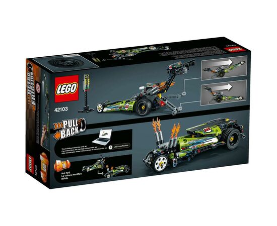 Конструктор LEGO Technic Драгстер 225 деталей (42103), зображення 6 Конструктор LEGO Technic Драгстер 225 деталей (42103), зображення 6