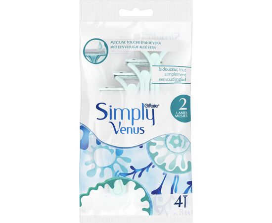 Бритва Gillette Simply Venus 2 4 шт. (3014260246693), изображение 2 Бритва Gillette Simply Venus 2 4 шт. (3014260246693), изображение 2
