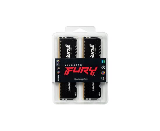 Модуль памяти для компьютера DDR4 16GB (2x8GB) 3200 MHz Fury Beast RGB Kingston Fury (ex.HyperX) (KF432C16BBAK2/16), изображение 5 Модуль памяти для компьютера DDR4 16GB (2x8GB) 3200 MHz Fury Beast RGB Kingston Fury (ex.HyperX) (KF432C16BBAK2/16), изображение 5