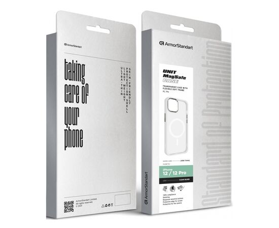 Чохол до мобільного телефона Armorstandart Unit MagSafe Apple iPhone 12/12 Pro Matte Clear Silver (ARM70444), зображення 6 Чохол до мобільного телефона Armorstandart Unit MagSafe Apple iPhone 12/12 Pro Matte Clear Silver (ARM70444), зображення 6