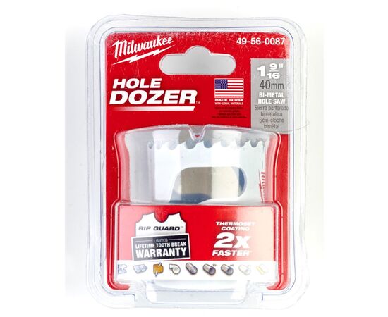 Коронка Milwaukee Bi-Metal 40мм (49560087), изображение 2 Коронка Milwaukee Bi-Metal 40мм (49560087), изображение 2