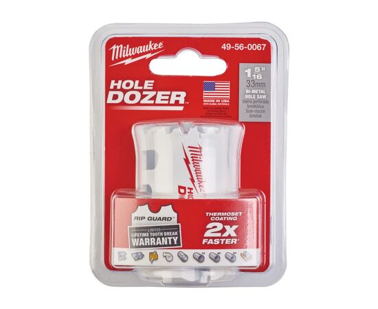 Коронка Milwaukee Bi-Metal 33мм (49560067), изображение 2 Коронка Milwaukee Bi-Metal 33мм (49560067), изображение 2