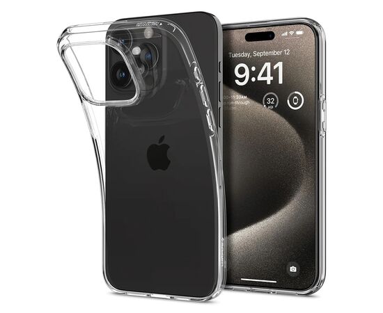 Чехол для мобильного телефона Spigen Apple iPhone 15 Pro Max Liquid Crystal, Crystal Clear (ACS06557), изображение 2 Чехол для мобильного телефона Spigen Apple iPhone 15 Pro Max Liquid Crystal, Crystal Clear (ACS06557), изображение 2